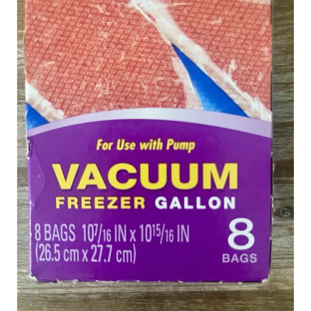 8‎ Ziploc Vacuum Gallon Freezer Bag Refills Food Storage Use w/Pump Sealed NOS!